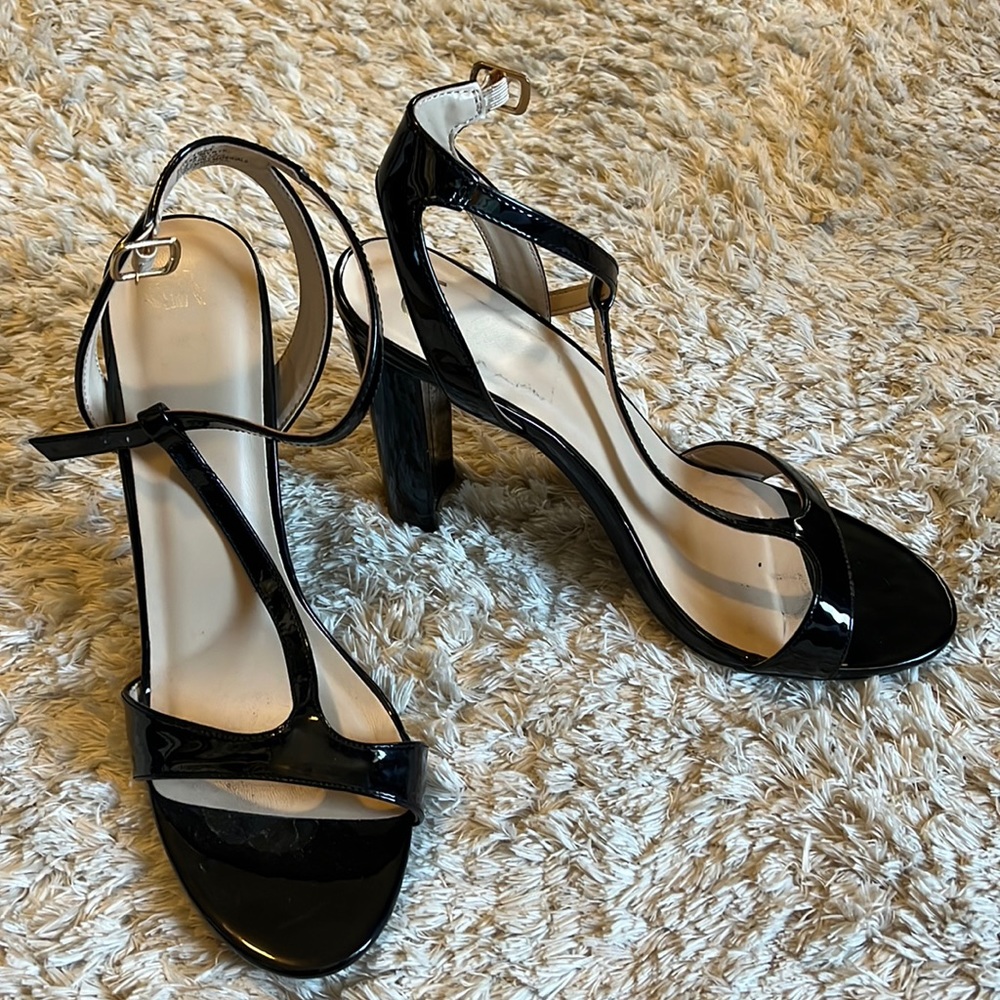 Strappy black heels